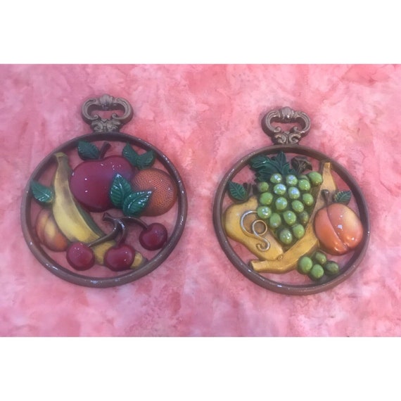 Vtg 1976 Fruit Sexton Cast Aluminum Metal Kitchen Wall Art USA Etsy