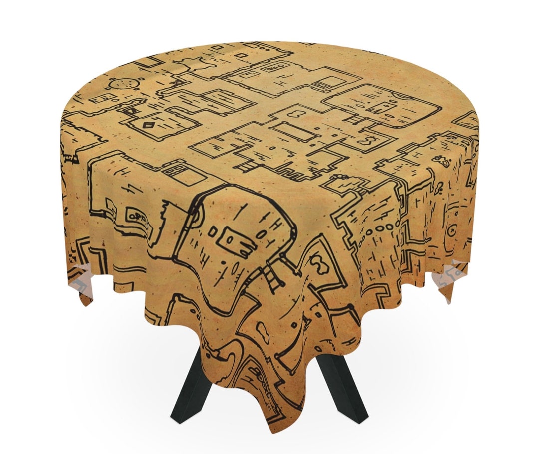 TTRPG Dungeon Map Tablecloth Tabletop Roleplaying Game Table Cover, RPG