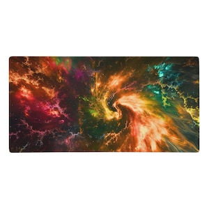 Bunte Nebeldecke MTG Krabbeldecke | 3 mm dickes, Dungeons and Dragons Mousepad, Geschenk für RPG Geek, Computer Zubehör, Space, Magic Gathering