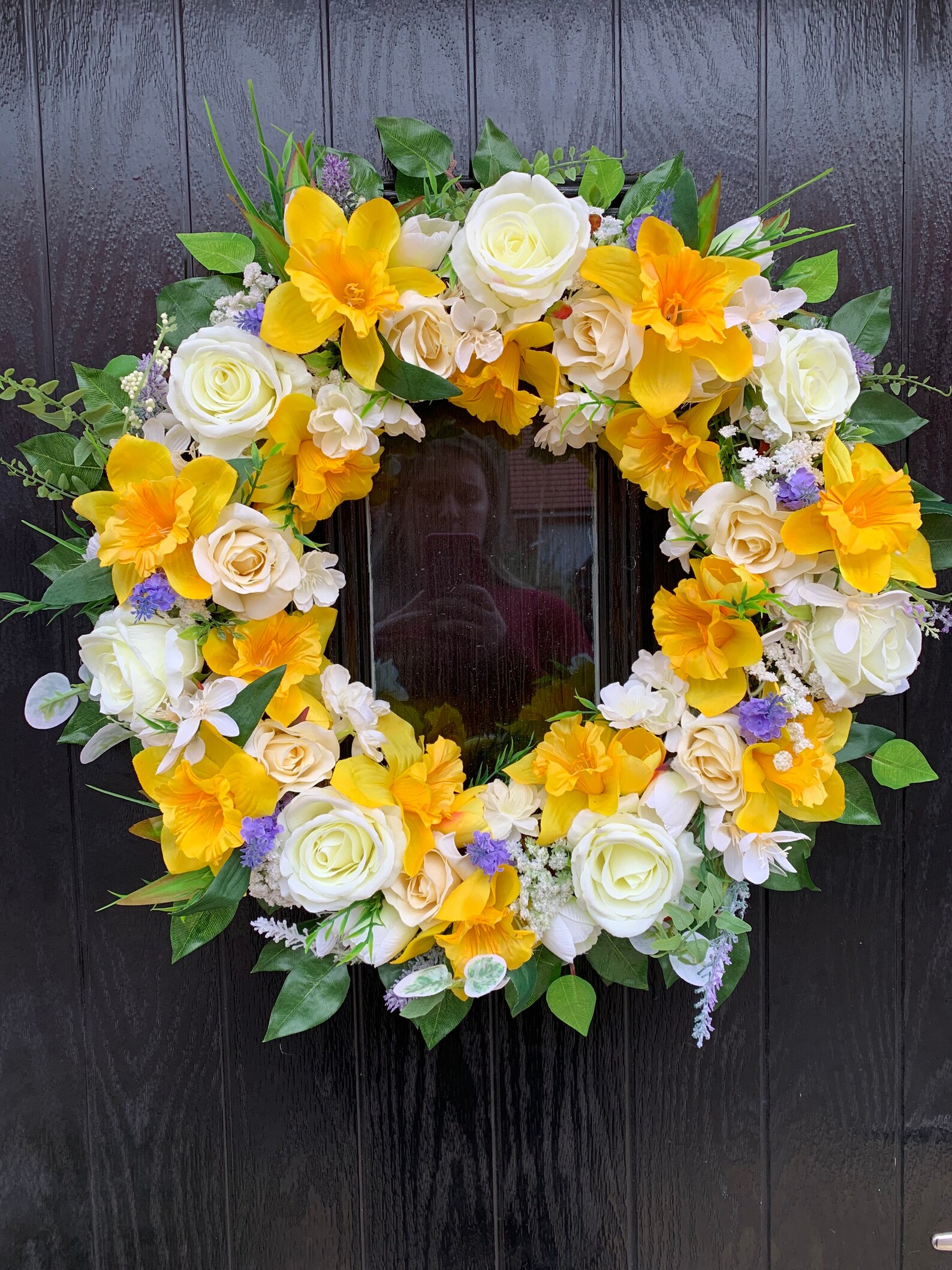Daffodil Wreath Spring Wreath Artificial Wreath Faux Flower Etsy