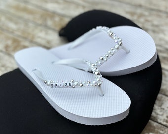 Bride Flip Flops, Bride Shoes, Personalised Flip Flops, Team Bride, Flip Flops