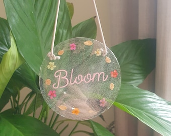 Hanging wall decoration, bloom, indoor outdoor, botanical handmade gift idea, home window door decor, flower lover, best friend gift