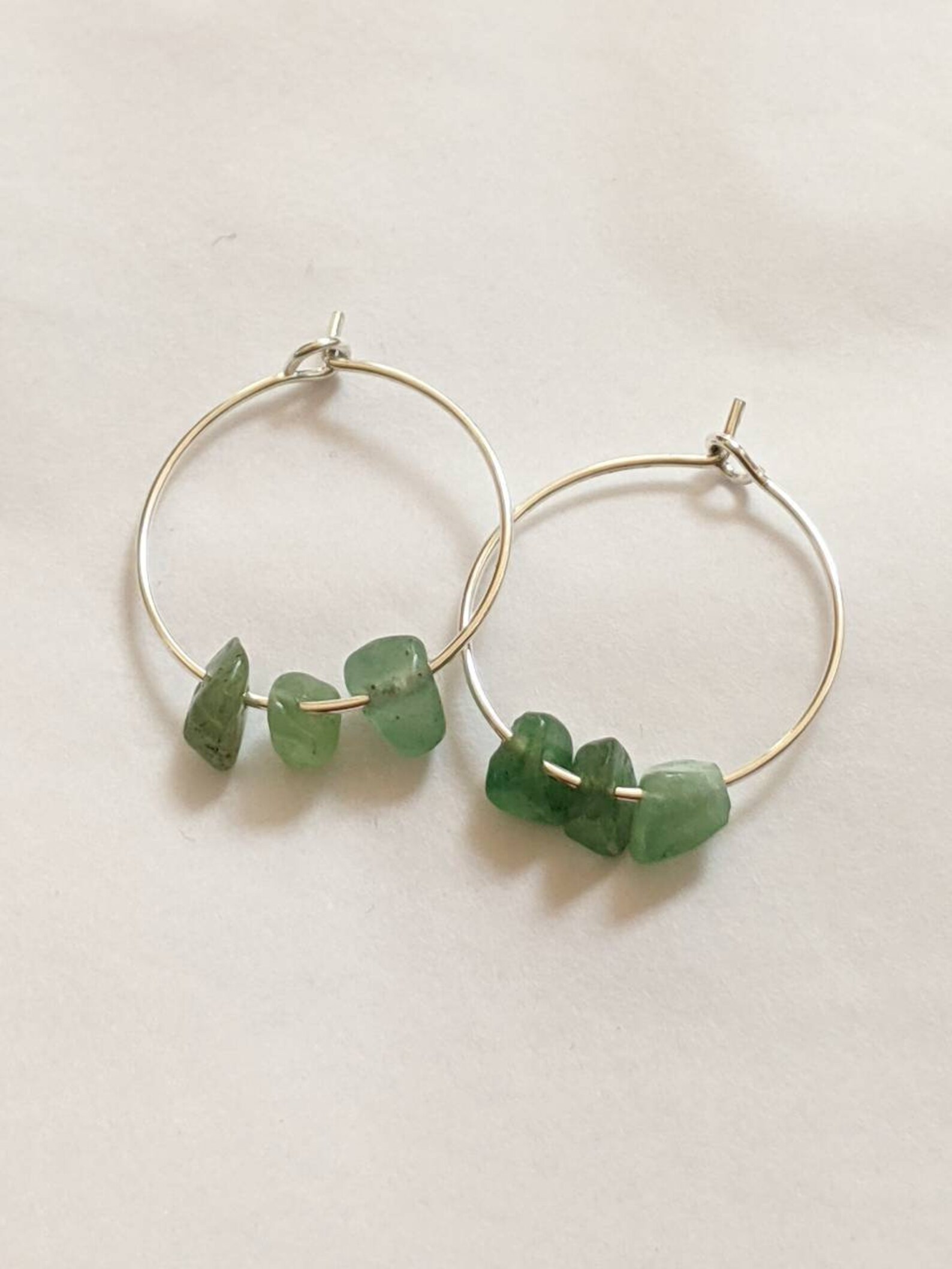 Crystal healing hoop earrings silver or gold plated real Etsy