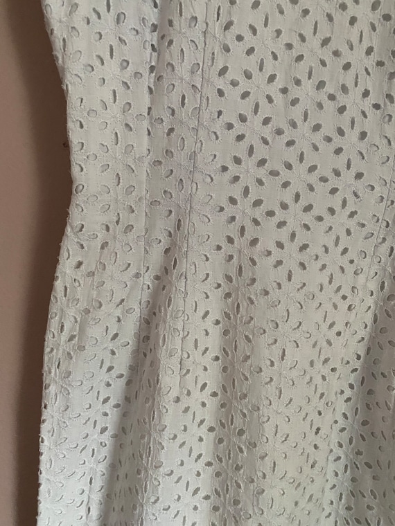 Classic White Cold Shoulder Eyelet Dress main image 1