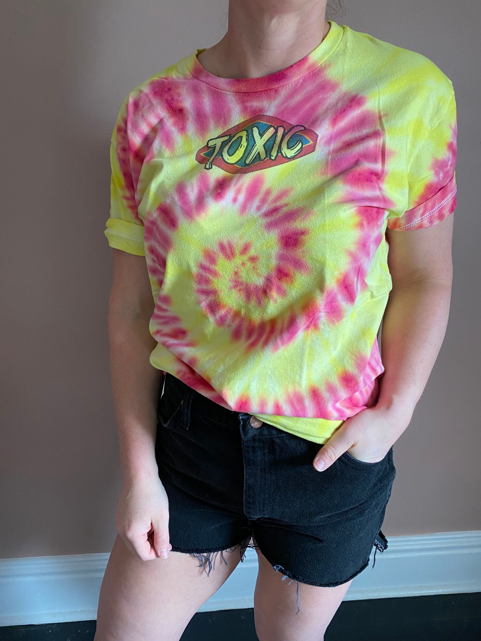 Tie Dye Toxic Graphic TShirt Etsy