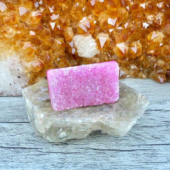 Malibu Horizon Rock Candy Ring Fuschia Pink Stripes Translucent