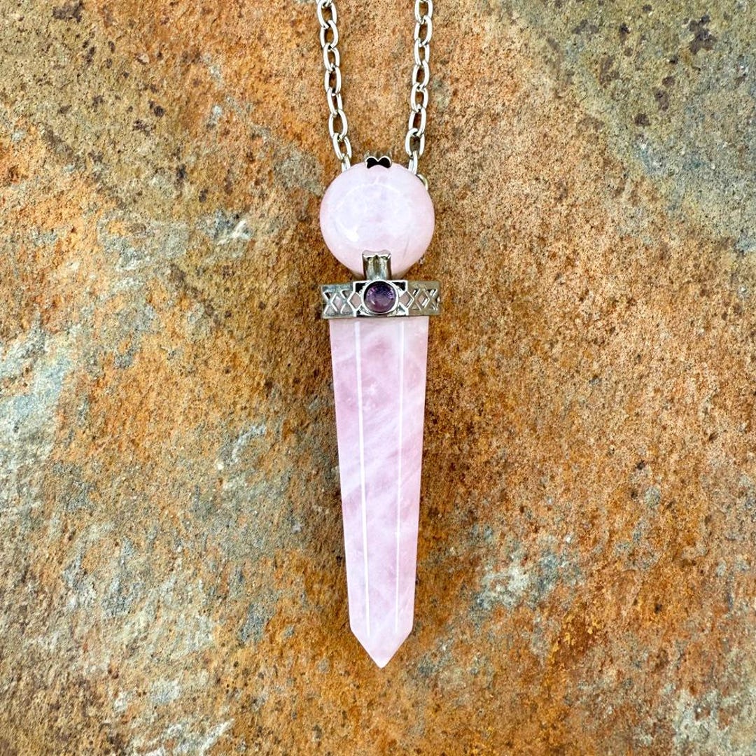 Collana Con Ciondolo In Kunzite Rosa Naturale – Argento Sterling 925, 50 Cm, Rodiato - 2