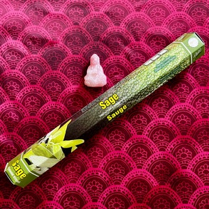 FLUTE Sage Incense Sticks - One Tube of 20 Sticks - Premium Quality Fragrant Incense - Meditation - Relaxation - Rejuvenation