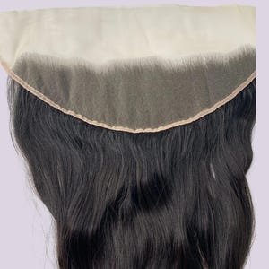 13x4 Invisible Knots Swiss Lace Frontal 100% Raw Indian Unprocessed Temple Human Hair Straight For Seamless Weave Installation.