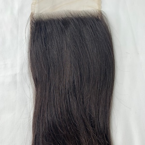 Authentic Raw Indian Temple Hair 5x5Transparent Lace Closure with invisible knots Straight Freeshipping.