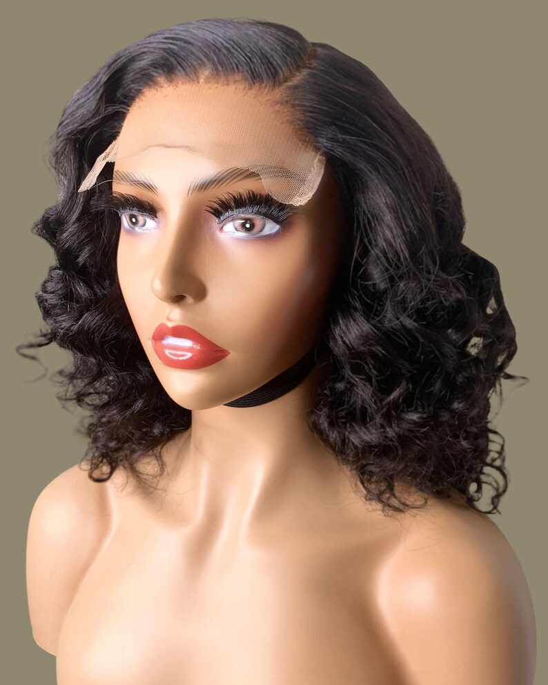 Glueless Wig System Transparent Lace Closure Deep Wave Pattern Virgin Hair Quality Medium Size Construction Pre Plucked Hairline Design Bleached Knots Feature Natural Looking Appearance Black Women Extension Protective Style Option Ready To