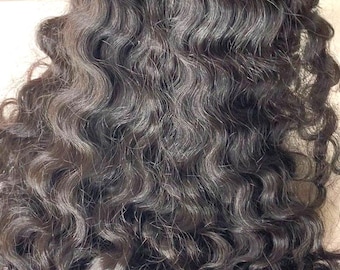 Indian Human Hair Weave: Baby Soft Curly Weft, #1 Black