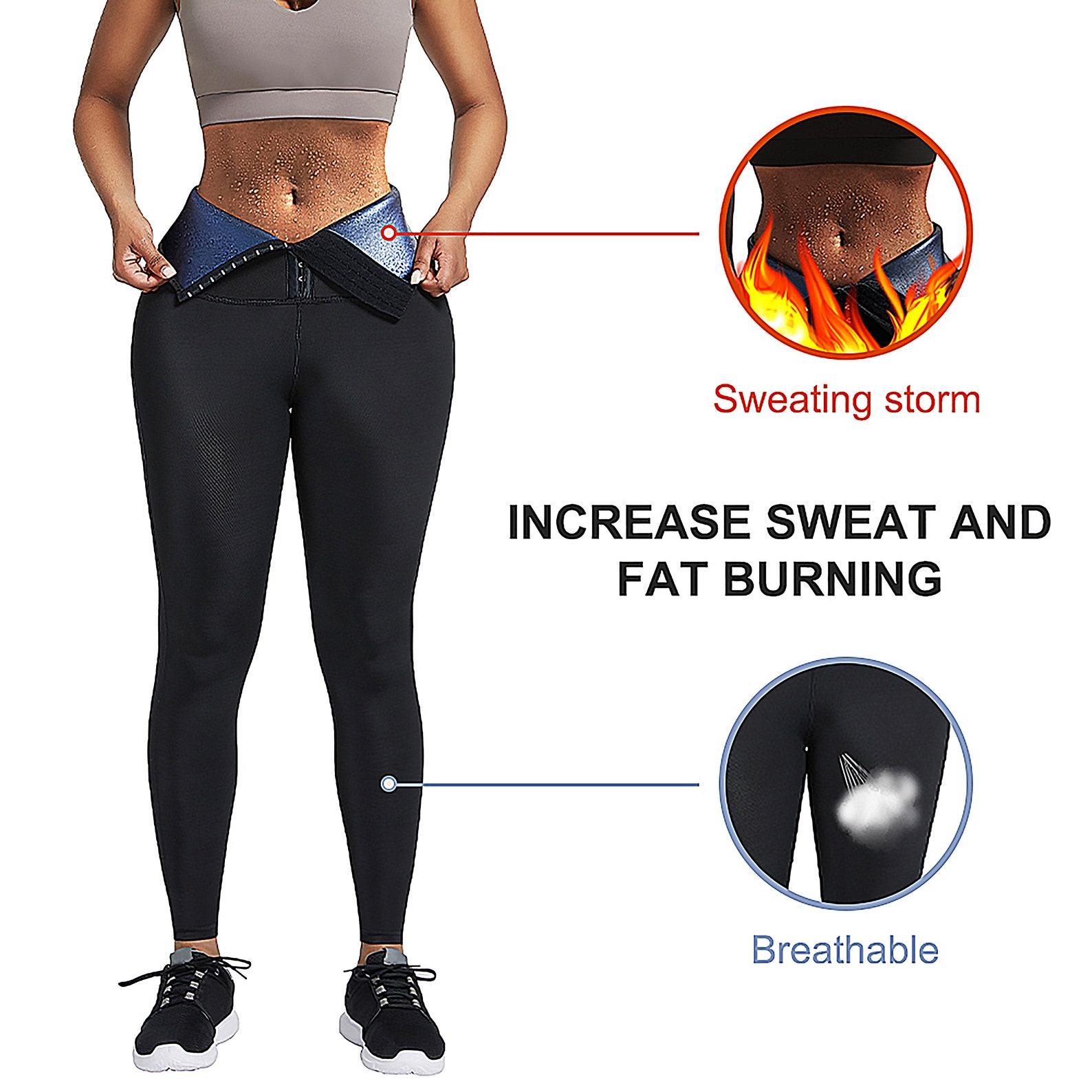 Women Sweat Shaper Pants Tummy Control Leggings/ High Waisted Etsy