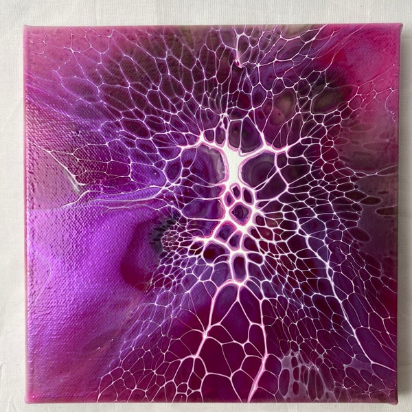 Acrylic Pouring Image 20 x 20 cm Shelee Art Shimmering Colors SpinArt