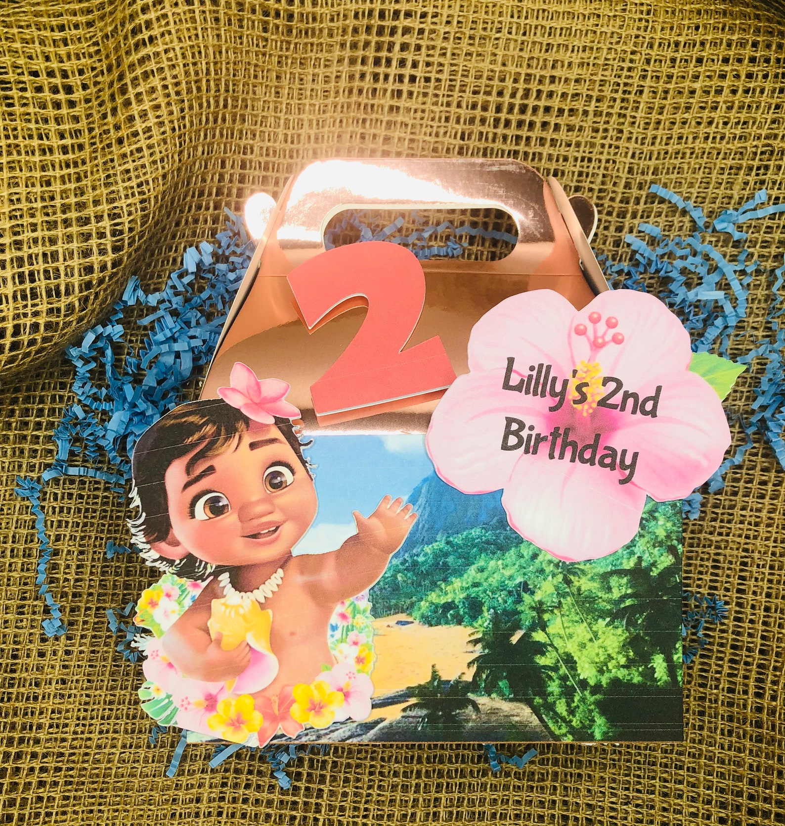 Baby Moana Birthday Party Treat Boxes moana favor boxes Etsy