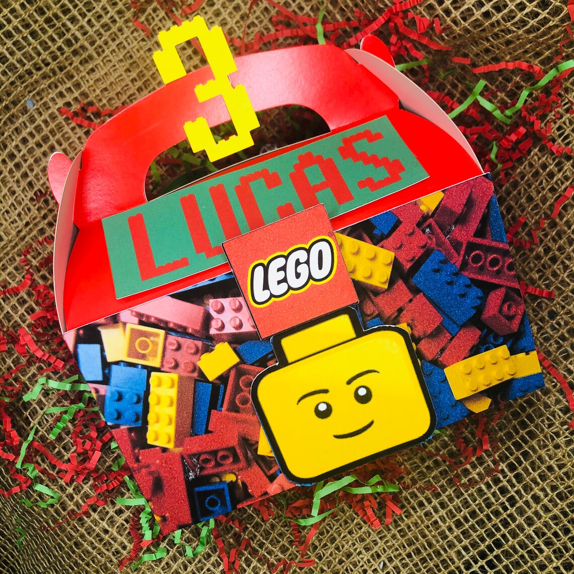 Lego Customized Party Boxes Lego Birthday PartyLego Favor Etsy