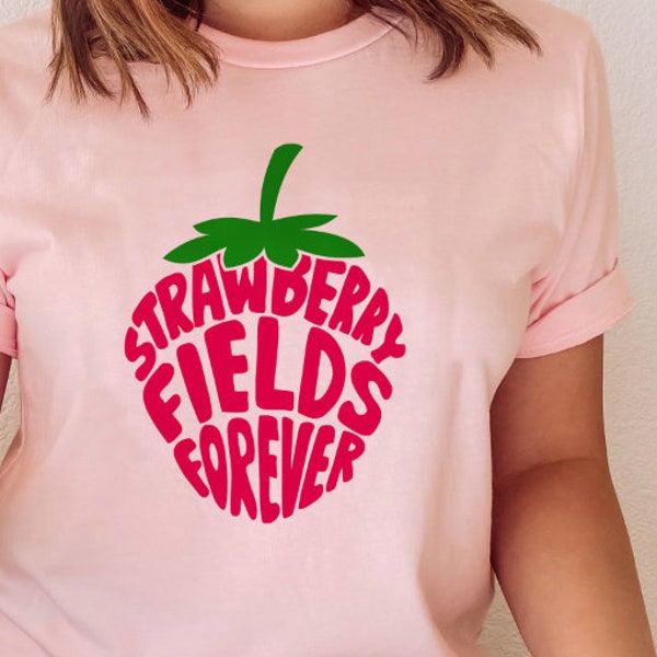 Strawberry SVG Song Title Cute Digital T-Shirt Cut File Download png Cricut Silhouette Best Friends Gift Girl Power Fields Forever Love