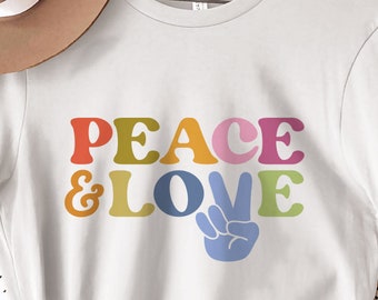 Peace Love SVG Digital File T-Shirt File Download png dxf Cricut Silhouette Cut File Cute Vintage Peace Sign Vintage Retro LGBT Love is Love
