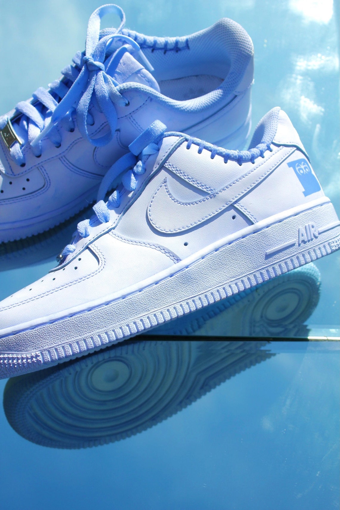 Custom Blue Jean Dip Dye Nike Air Force 1 | Etsy