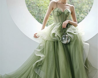 pale green prom dress