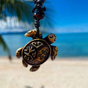Handmade Sea Turtle Necklace | Beach & Surf Jewellery | Unisex Hawaiian Style Cord Necklace | Turtle Lover Gift | Birthday | Ben's Beach