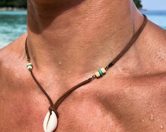 Cowrie Pendant Necklace | Men's Beach Jewellery | Unisex | Holiday Summer Jewellery | Pool & Ocean Proof | Beach Jewellery | Ben's Beach UK