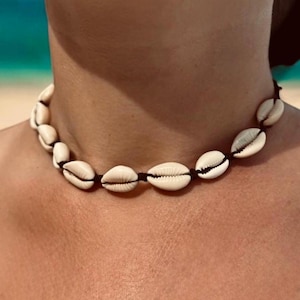 Shell Necklace | Cowrie Shells | Pool and Ocean Proof | Silver-Plated Catch & Extender | Holiday Jewellery | Ben's Beach Jewellery
