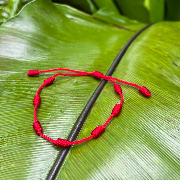 Red Satin Bracelet/Anklet | Friendship Gift | Adjustable | Surf-Bracelet | Travel Jewellery | Ben's Beach | Girlfriend Gift