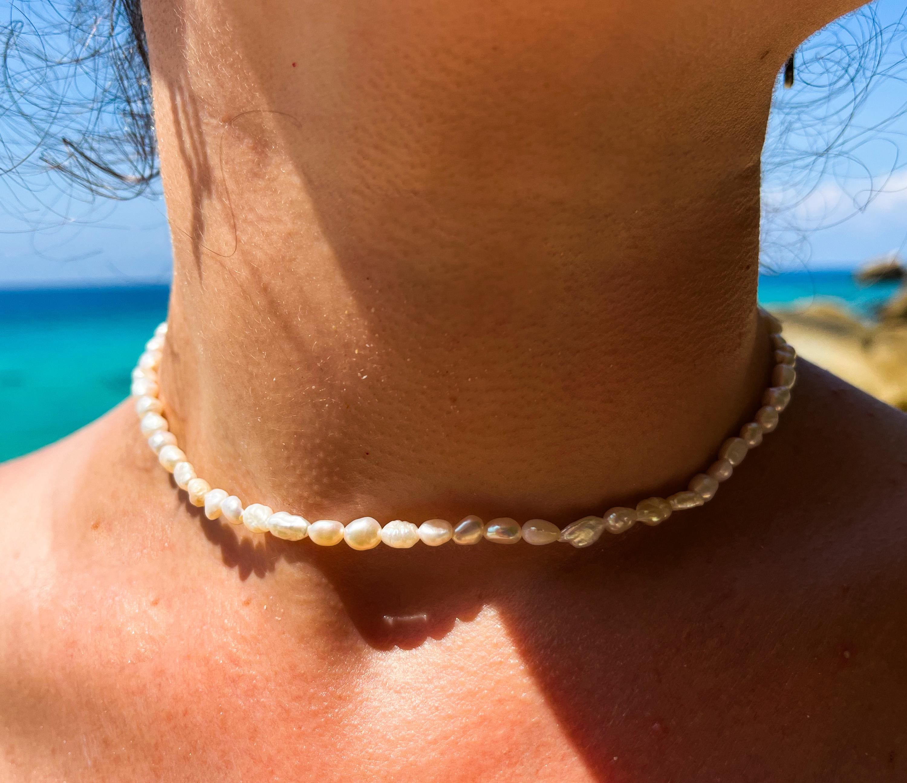 Collana Choker BSLVWG 4 File Di Perle - Placcato Rodio, Lusso Accessibile - Gioiello Da Sposa O Festa - 4