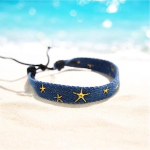 Star and Celestial Theme Freundschafts Armband | Gold Stern Armband | Cowboy Material Armband | Freund Geschenk | Strandstil | Bens Strand