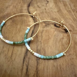 Miyuki Seed Bead Hoop Earrings | Beach-Style Jewellery | Dainty Earrings | Japanese Seed Beads | Ben's Beach UK | Free Gift-Wrap