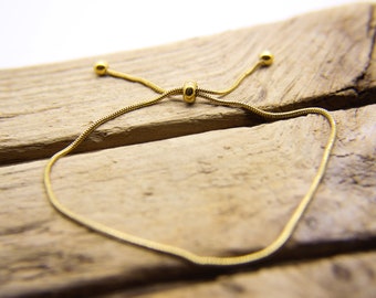 Gold Snake Chain Bracelet | Simple Delicate Bracelet | Adjustable | Gift for Her | Ben's Beach | Friendship Gift |