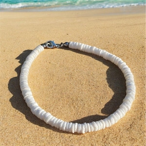 Puka Shell Anklet | Handmade White Shell Anklet | Beach Anklet | OBX-Style | Waterproof Summer Holiday Anklet | Beach Wedding | Ben&#39;s Beach