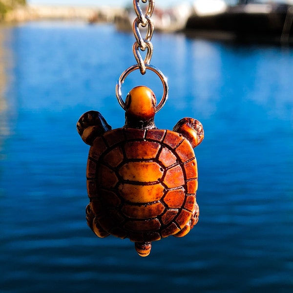 Sea Turtle Keyring | Beachy Keyring Pendant | Turtle Lover Xmas Gift and Stocking Filler | Beach Party Gift | Sea Animal Gift | Ben's Beach