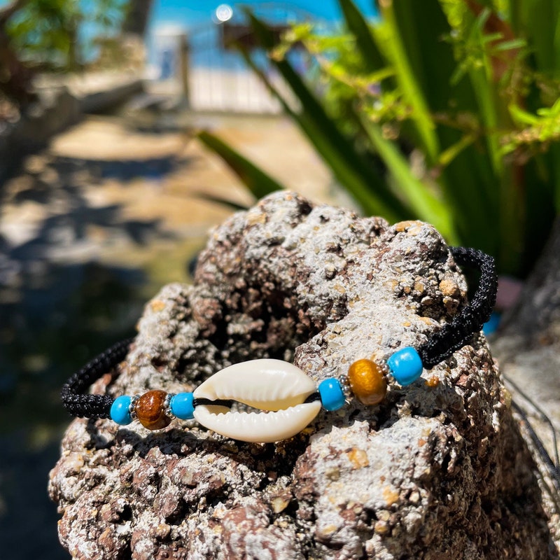 Blue - Thread Braided Shell Choker Necklace Set 05