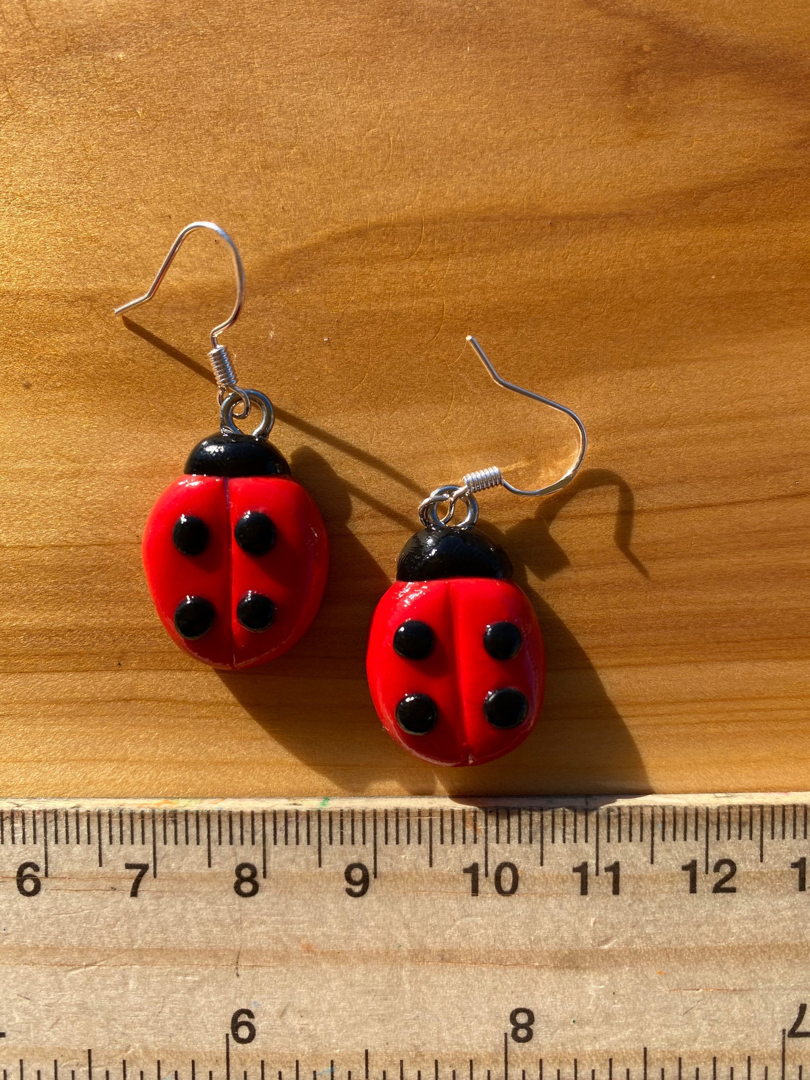 Ladybug earrings handmade polymer clay Etsy