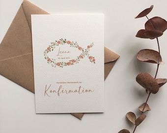 Postkarte Konfirmation , Konfirmationskarte , Karte Kommunion , Glückwunsch Konfirmation Kommunion