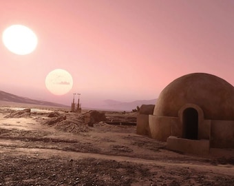 1:6 STAR WARS Tatooine Sonnenuntergänge Ikea Detolf 15x15 Diorama Kulisse