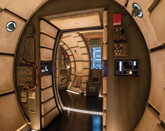 Escala 1/6 STAR WARS Millennium Falcon Hallway Ikea Detolf 15x15 Diorama Telón de fondo