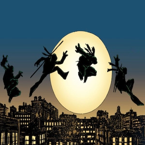 1/6th Scale TMNT Turtles Rooftop Jumping Ikea Detolf 15x15 Diorama Backdrop