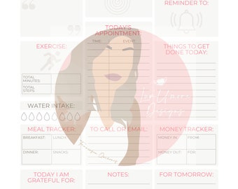 DIGITAL Pink Minimal Daily Planner