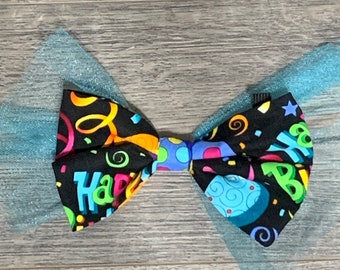 Birthday Bow | Pet Bow | Slip On Collar Bow Tie | Dog Bow Tie | Pet Birthday | Dog Bow | Cat Bow | Birthday | Bow Tie