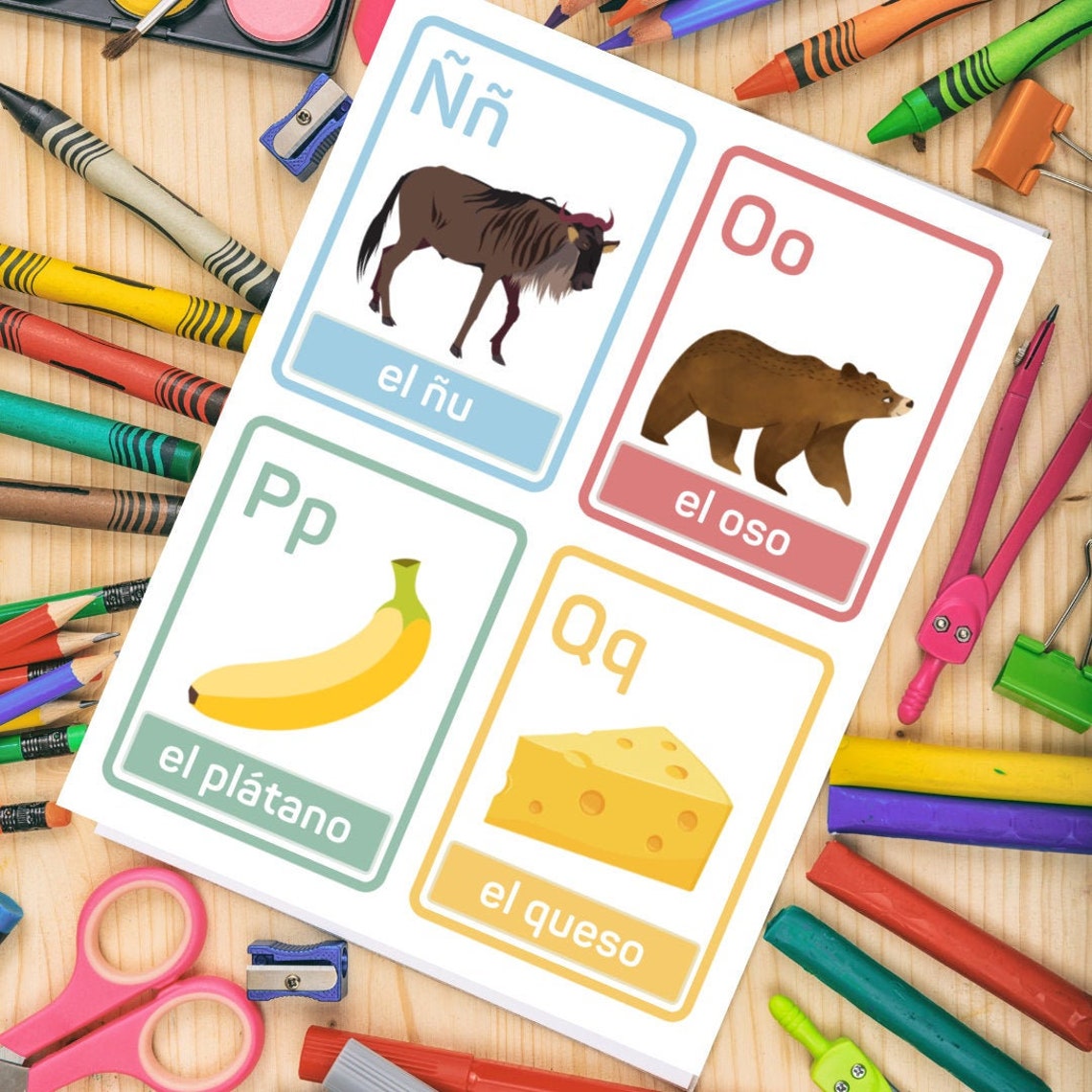 printable spanish alphabet cards montessori learning etsy