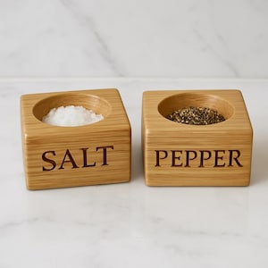 Oak Salt and Pepper Pinch Pots, Gift for Bakers, New Home Gift, Wedding Gift