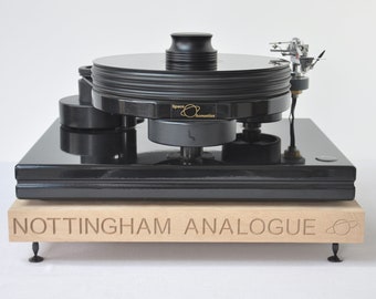 Personalised Solid Oak Turntable Levelling Isolation Plinth 45mm Thick, Audiophiles Gift