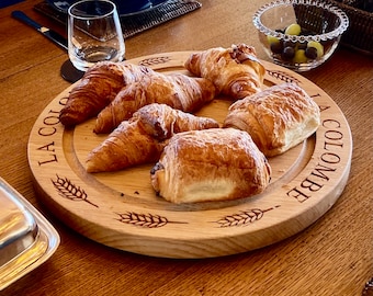 Personalised Engraved Oak Round Bread Board, Serving Board, Cheese Board, Cake Board, Wedding Gift,  Birthday Gift for Bakers, Retirement