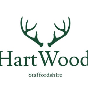 May include: A green logo with two stylized antlers and the text "Hart Wood Staffordshire" below.