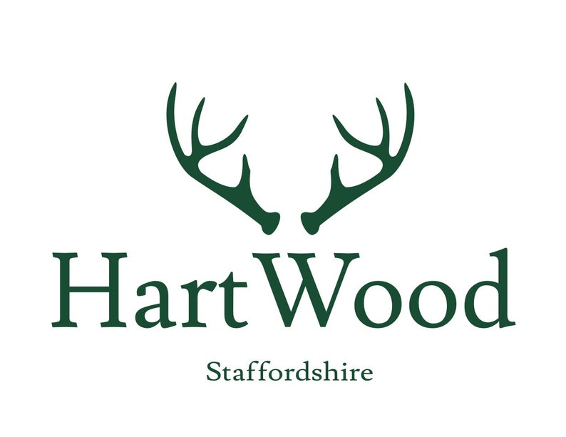 May include: A green logo with two stylized antlers and the text "Hart Wood Staffordshire" below.