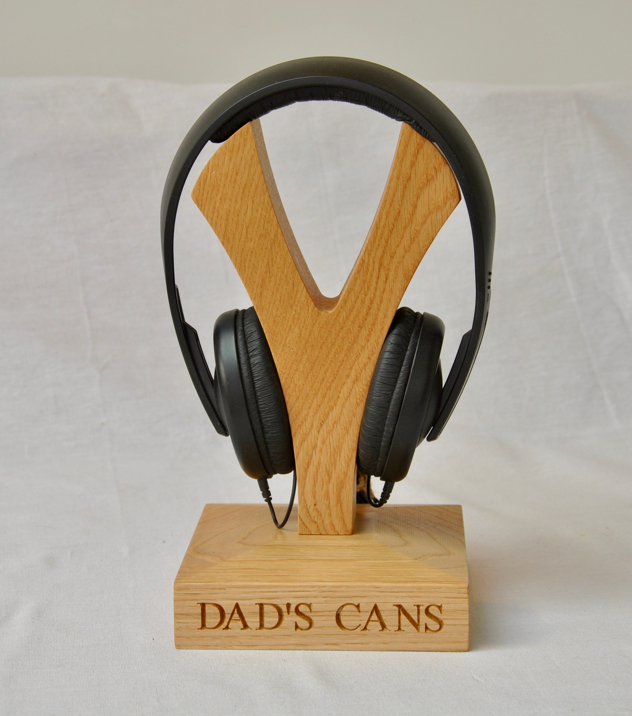 Headphone Stand, Curved Headphone Holder, Wooden Headphone Head Natural and  Walnut Wood 
