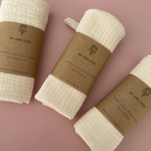 BC Organic Eco friendly face towel Beige, Blue, Mustard, Brown